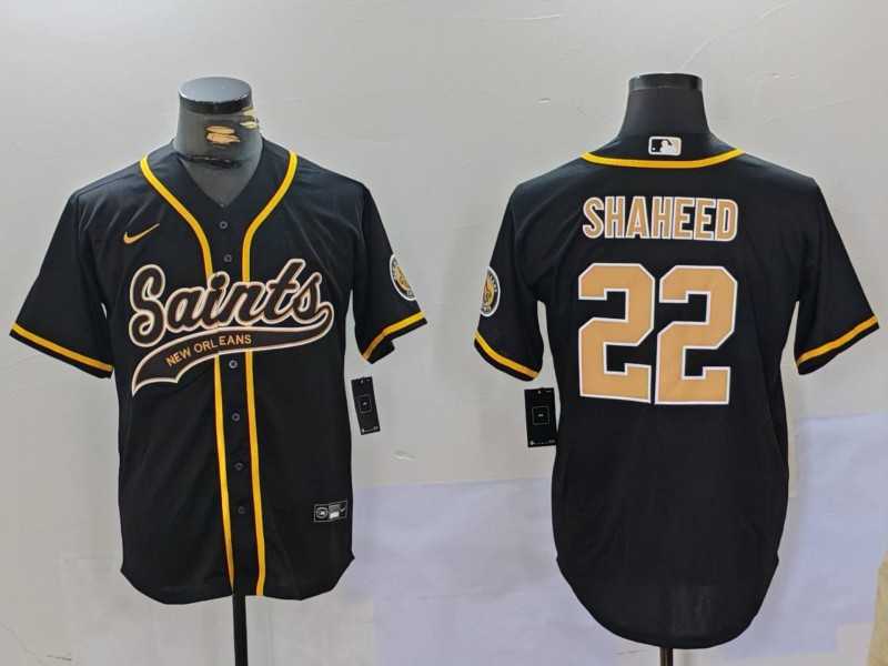 Men%27s New Orleans Saints #22 Rashid Shaheed Black Cool Base Stitched Baseball Jersey->new orleans saints->NFL Jersey